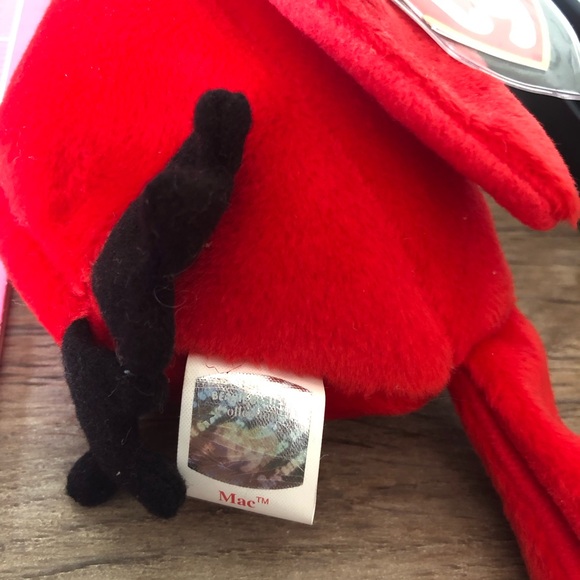 TY Beanies Babies Collection 1999 Red Mac The Cardinal Plush Toy Made In The USA - Picture 5 of 14